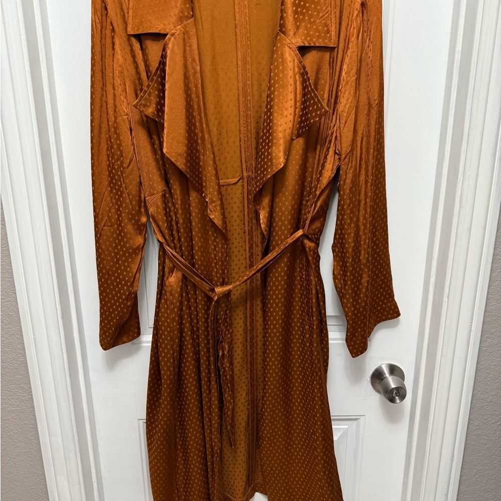 NWOT Torrid Copper Polka Dot Belted Trench Coat 3X